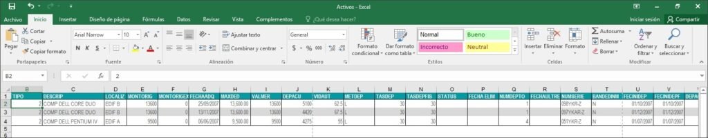 Importaci N De Informaci N Desde Microsoft Excel A Coi