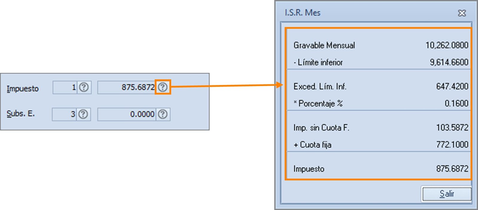 Declaración mensual de ISR Aspel NOI